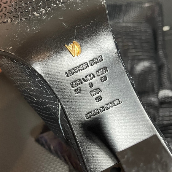 Free People x Vicenza Friday Fever Heel Boots Black Croc Size 37 US 6 - Picture 6 of 7